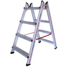 Escabeau marchepied double 2x4 marches 80 mm PROSTEP Haut. d'accès 2,38 M