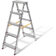 Escabeau en aluminium 2 x 5 marches Charge 150 kg Hauteur 1,14 m Vito Fabriqué en Europe