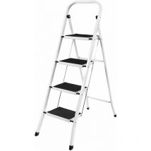 Hsha - Escabeau pliable 4 marches - Stable - En acier - Antidérapant - Peut supporter jusqu'à 150 kg