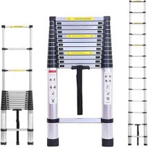 Escabeau pliant, échelle télescopique, échelle télescopique, pliable, en Aluminium, Charge maximale 150 kg(3,8 m)