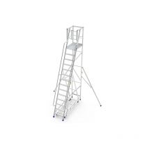 Escabeau roulant 14 marches avec roues escamotables - Hauteur max. de travail 5.50m - ER14-KRE