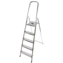 Selekta - Escabeau Ménager Pliable En Aluminium 5 Marches Léger