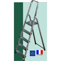Escalux - Escabeau Ménager De Sécurité Aluminium 5 Marches Hauteur 2,98 M - Alumixte