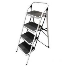 Homelux - Escalera Domestica Tijera 0,955Mt 4 Peldaños Anch Acero Bl