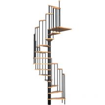 Handystairs - Escalera de caracol 'onyx' que ahorra espacio - 12 peldaños de haya (hasta 299 cm) - 125x65 cm - Negro