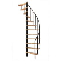 Handystairs - Escalera de caracol 'Radius' - 140x70 cm - altura 299 cm - 12 peldaños de haya - Negro