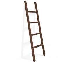 Escalera de madera maciza en tono nogal de 150x41cm