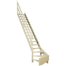 Sogem - Escalera de molinero de madera de pino con cuarto de vuelta a la izquierda - 65 cm de ancho