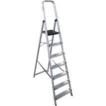 Warsione - Escalera de Tijera , Escalera Aluminio, Plegable para uso doméstico y profesional - 7 Escalones