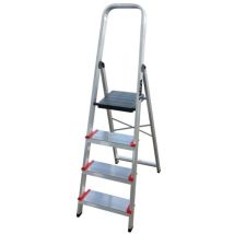 Escalera de aluminio KTL – 6 peldaños – 3,4 metros – Antideslizante – Refuerzo EN 131