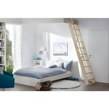 Handystairs - Escalera extensible 'Flex' - Altura 300cm - 12 peldaños en madera de haya - Con pasamanos