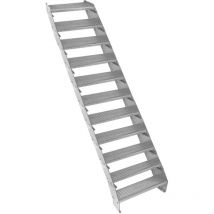 Escalera Metálica Ajustable de 11 Escalones 600mm 60cm de Ancho Escalera de Metal Escalera Exterior Escalones Peldaños Galvanizados Impermeables