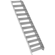 Escalera Metálica Ajustable de 12 Escalones 600mm 60cm de Ancho Escalera de Metal Escalera Exterior Escalones Peldaños Galvanizados Impermeables