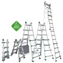 Escalibur - faraone escalera es-tele 5x4 ak55 faraone , Escalera telescópica de aluminio multiusos modelo es.tele de 10+10 peldaños modelo AK55 de la