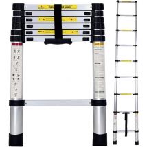 Escalera Telescópica de Aluminio Extensible y Plegable - Compacta, Ligera, Portátil y Antideslizante - 2M