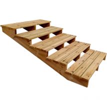 Vinuovo - Escalier bois avec marches xl h68cm 5 m l120cm ouvert