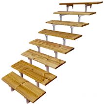 Escalier oslo métal et pin - h 139cm -8 marches -largeur 60cm -- sans contre marches