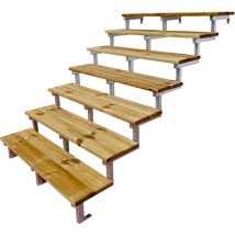 Escalier oslo métal et pin - h 122cm -7 marches -largeur 120cm -- sans contre marches