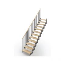 Scala dritta 9 gradini - Larghezza 75cm - Legno e bianco - COMPO75V/SAMNAT-9