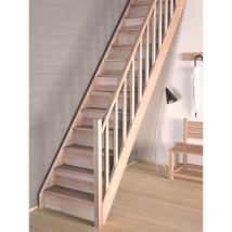 Handystairs - Escalier droit ouvert 'VEGA80' - hauteur 280cm - 13 marches en hêtre - sans main courante