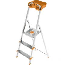 Colombo - Escalier en aluminium à 3 marches avec rangement pour la maison et les professionnels mod.attica