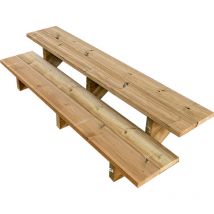 Berlin Escalier extérieur bois 2 marches h 37cm L-160cm - sans contre marche