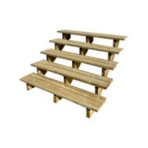 Berlin Escalier extérieur bois 5 marches h 88cm L-160cm - sans contre marche