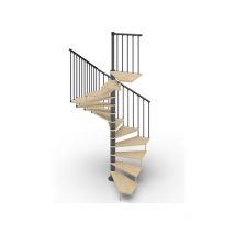 Matisère - Scala a chiocciola 11 gradini - Diametro 140cm - Legno e bianco - TEKLA140/SAMNAT-11