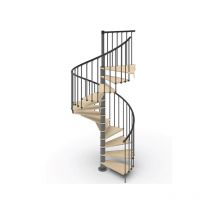 Matisère - Spindeltreppe mit 13 stufenanzahl - Zu erreichend Höhe 2.67 à 3.12m - Durchmesser 160cm - Holz und weiß - PHOLA160/SAMNAT-13