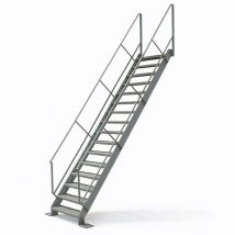Matisère - Escalier industriel acier 13 marches - Hauteur à franchir 2,60 m - ETAGP0013