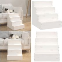 Escalier pour animaux de compagnie Blanc 40x49x47cm Bois de pin - escalier pour animaux de compagnie - escaliers pour animaux de compagnie - Home &