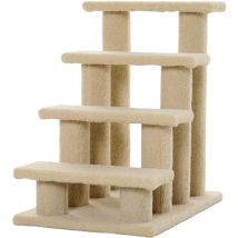 Pawhut - Escalier pour chat - escalier pour chien - 4 marches - revêtement flanelle grande douceur haute densité - structure panneaux particules