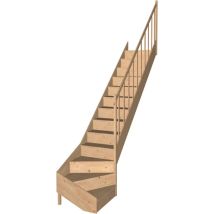 Escalier Quart Tournant Bas Réversible En Sapin Woodup