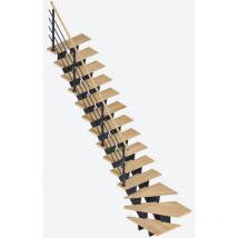 Sogem - Escalier moderne biax 1/4 tournant gauche avec rampe