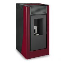 Poêle à granulés hydro delia 18kW rouge - Escalor