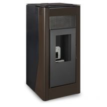 Poêle à granulés hydro delia 27kW marron - Escalor