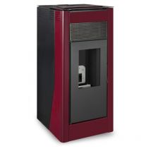 Poêle à granulés hydro delia 27kW rouge - Escalor