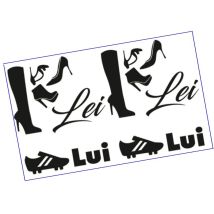 Starmart - Esclusivi Adesivi Lui e Lei, col. Nero - Nero