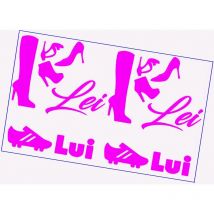 Esclusivi Adesivi Lui e Lei, col. Fucsia - Fucsia