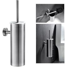 Escobillero Baño De Pared Con Tapa Escobilla Wc De Acero Inoxidable Cepillado, A Prueba De Salpicaduras, Antiolor, Con Cepillo De Limpieza De 360o