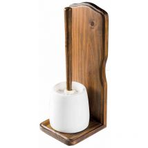 Metaform - Escobillero de pie de madera antigua y cerámica estilo arte pobre mod. Mathilde