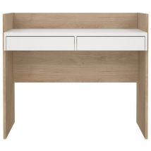Furniture To Go - Escritorio 2 cajones roble decorativo y blanco L102,1 cm - function