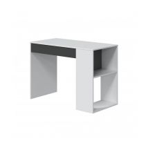Escritorio 101x50 blanco mate y gris antracita con un cajón - Malta