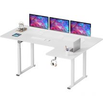 Yoleo - Escritorio eléctrico ajustable para trabajar sentado o de pie, con dos motores en forma de l, amplio escritorio de esquina, gran estabilidad,