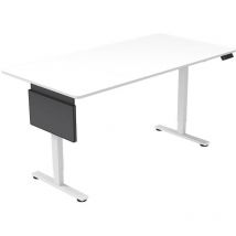 Escritorio ELMO de altura regulable con soporte para PC – blanco, 120x60 cm
