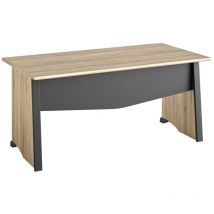 Gami - Escritorio estilo industrial con panel trasero L160 cm - Fabricación Francesa