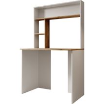 Lettiemobili - Escritorio Mesa de Trabajo Mesa de ordenador Dormitorio Juvenil Blanco y Pino Atlantico Acabado Mate 90x149x51,6cm Modelo Pixel