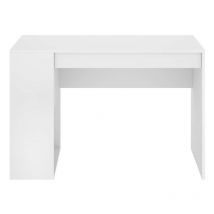 Dkit - Escritorio Navas con estante y 1 cajon en blanco 74 cm(alto)115 cm(ancho)50 cm(fondo)