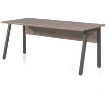 Meublorama - Escritorio profesional derecho de 200 cm en color roble envejecido y negro, colección soon.