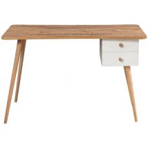 Escritorio,100% Tablero de aglomerado rechapado en melamina, Color Atlantic Pino Blanco